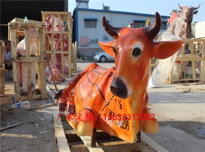 康大雕塑 打造精致玻璃钢黄牛与家禽雕塑，细节图片展示工艺之美